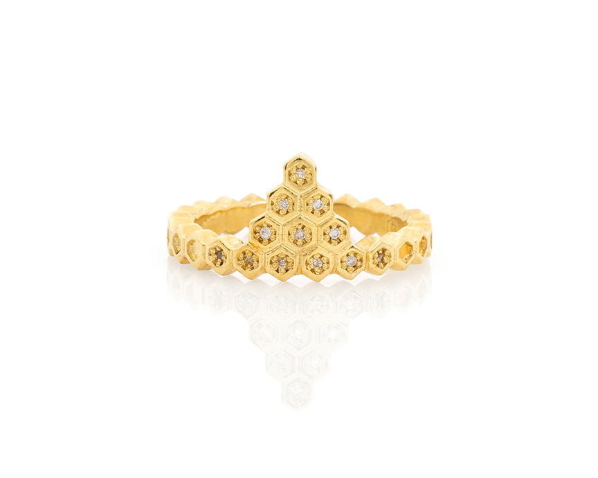 Honeycomb Crown Ring