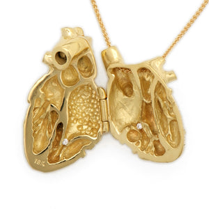 18ky Gold Anatomical Heart Locket