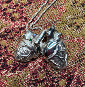 Custom Birthstone Anatomical Heart Locket