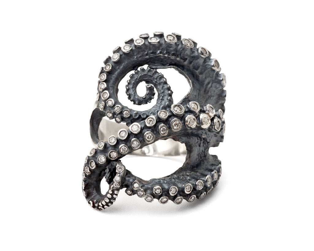 Diamond Tentacle Sculpture Ring II