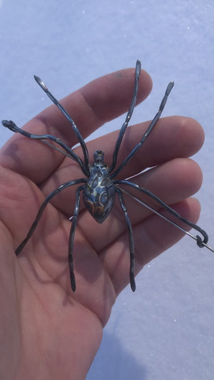 Mokume spider Brooch