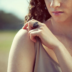 Black Silver Muscle Ring