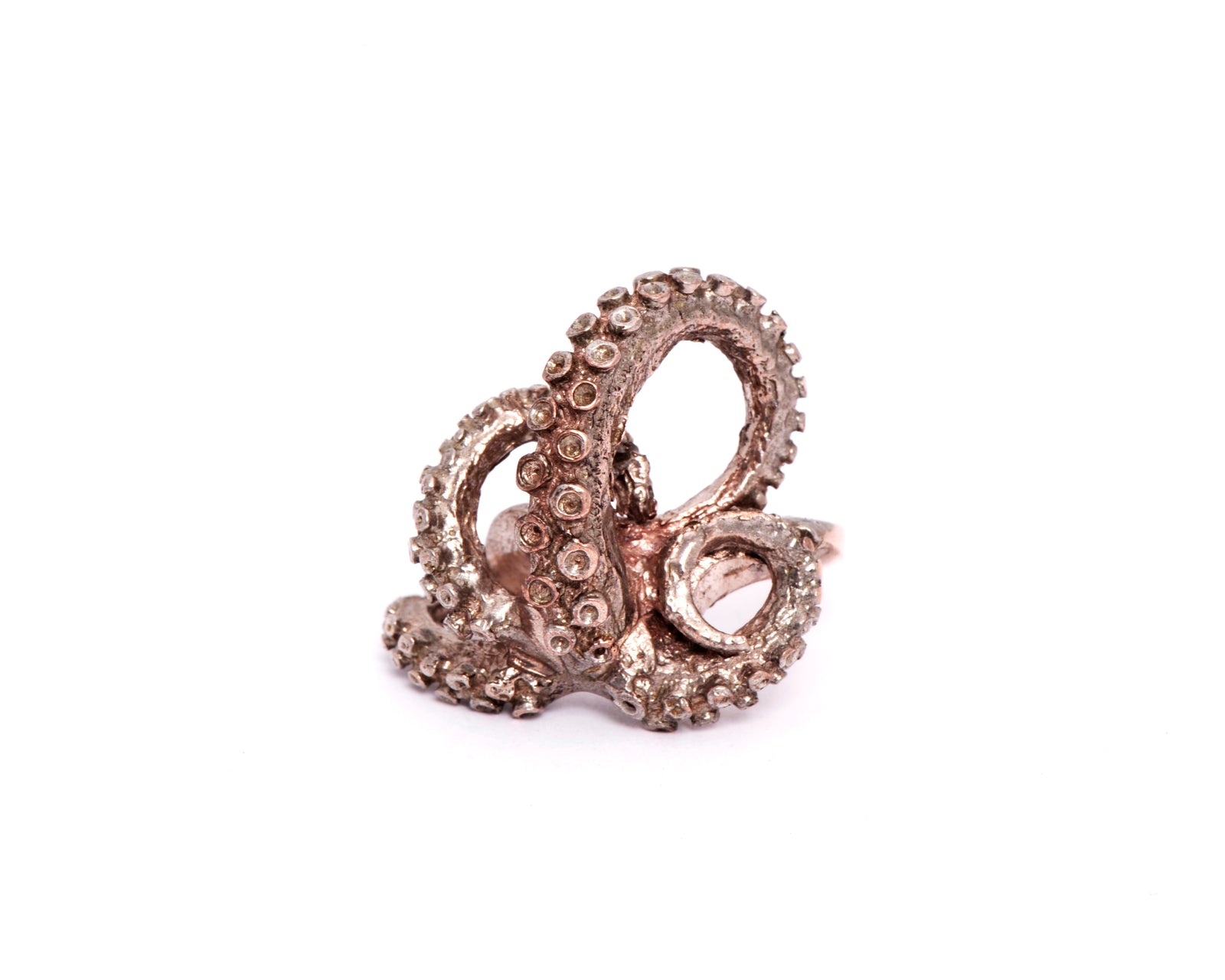 Carnation Silver Tentacle Ring