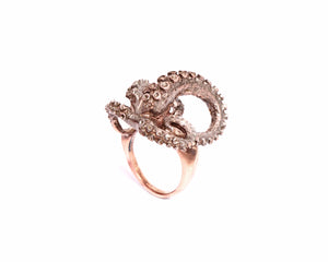Carnation Silver Tentacle Ring