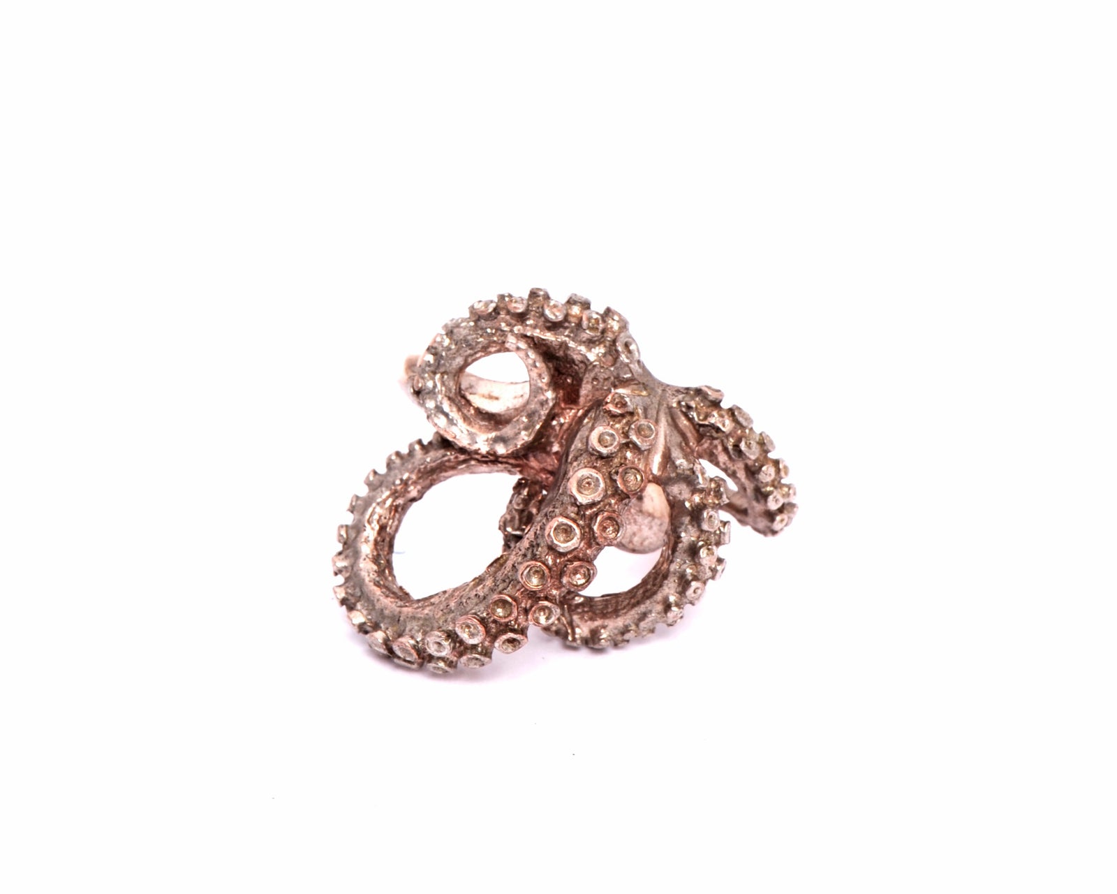 Carnation Silver Tentacle Ring