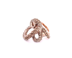 Carnation Silver Tentacle Ring