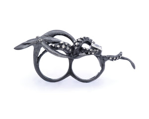 Moonstone Squid Two Finger Ring