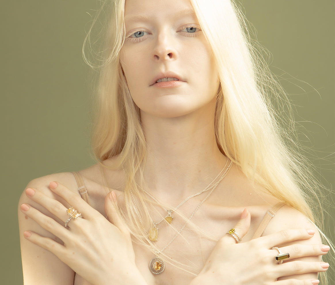 Citrine Honeycomb Medallion