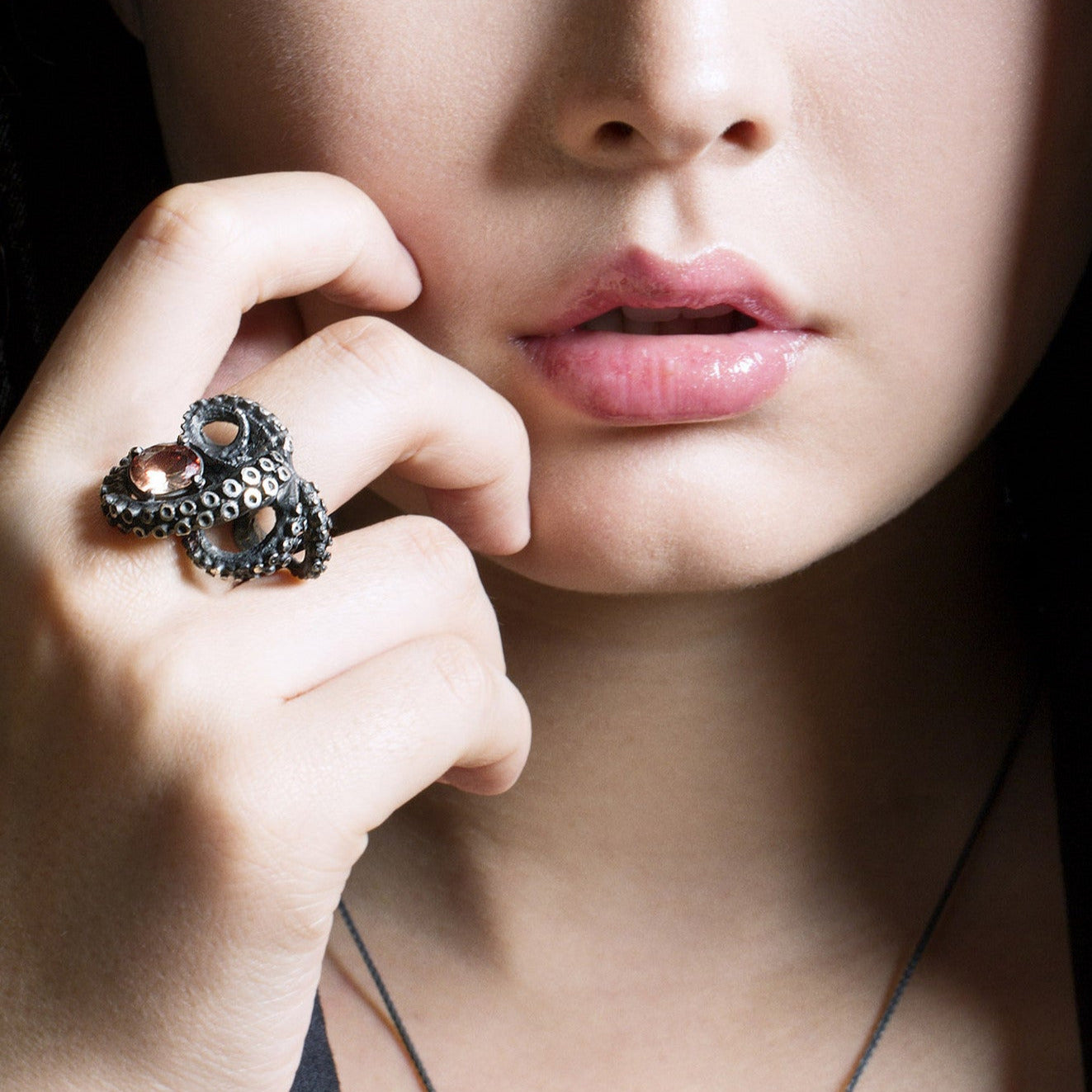 sunstone tentacle ring by Peggy Skemp, photo by Sir Reeves, Matthew Reeves, Chicago IL