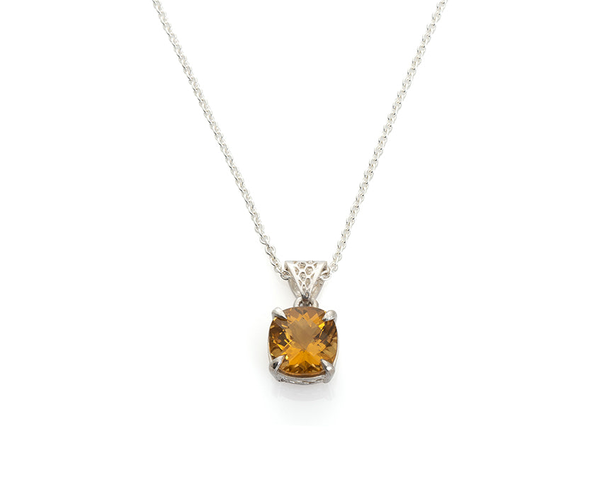 Citrine Honeycomb Pendant