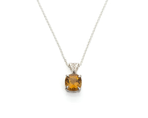 citrine, unheated citrine, cushion cut, november birthstone, birthstone jewelry, peggy skemp jewelry, natural gemstone, sustainable design, honeycomb necklace, art jewelry