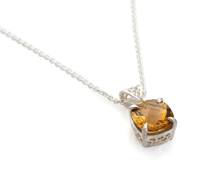 Citrine Honeycomb Pendant