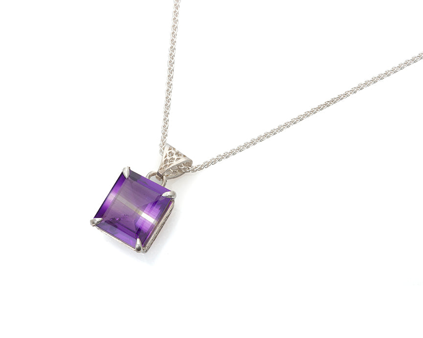 Bicolor Amethyst, Natural Gem, Quartz, Art Jewelry, Peggy Skemp Jewelry, Honeycomb Necklace, Collectible Jewelry, One of a Kind