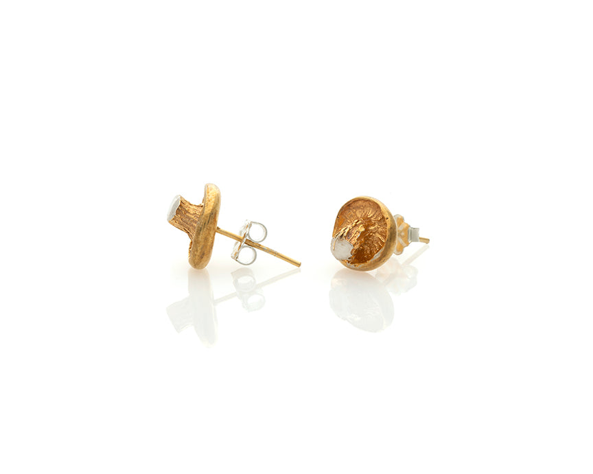 Golden Oyster Fungi Earrings