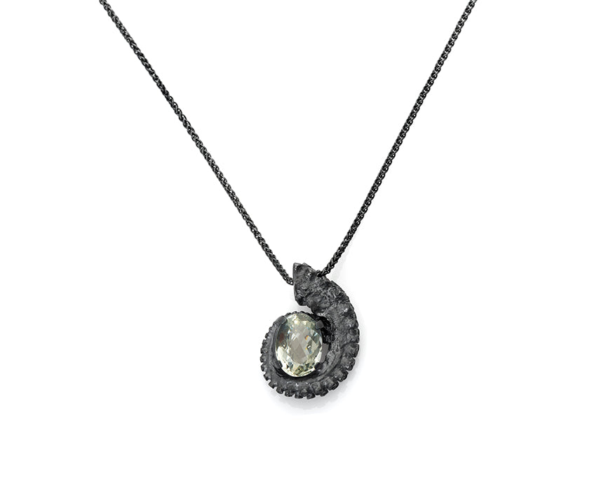 sillimanite tentacle necklace, tentacle, gemstone, tentacles, one of a kind, octopus necklace
