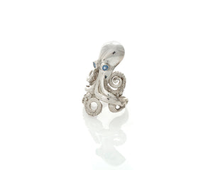 Octopus Ring with Sapphire Eyes