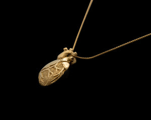 14ky Gold Anatomical Half Heart Necklace