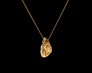 14ky Gold Anatomical Half Heart Necklace