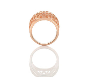 Rose Gold Honeycomb Dome Ring