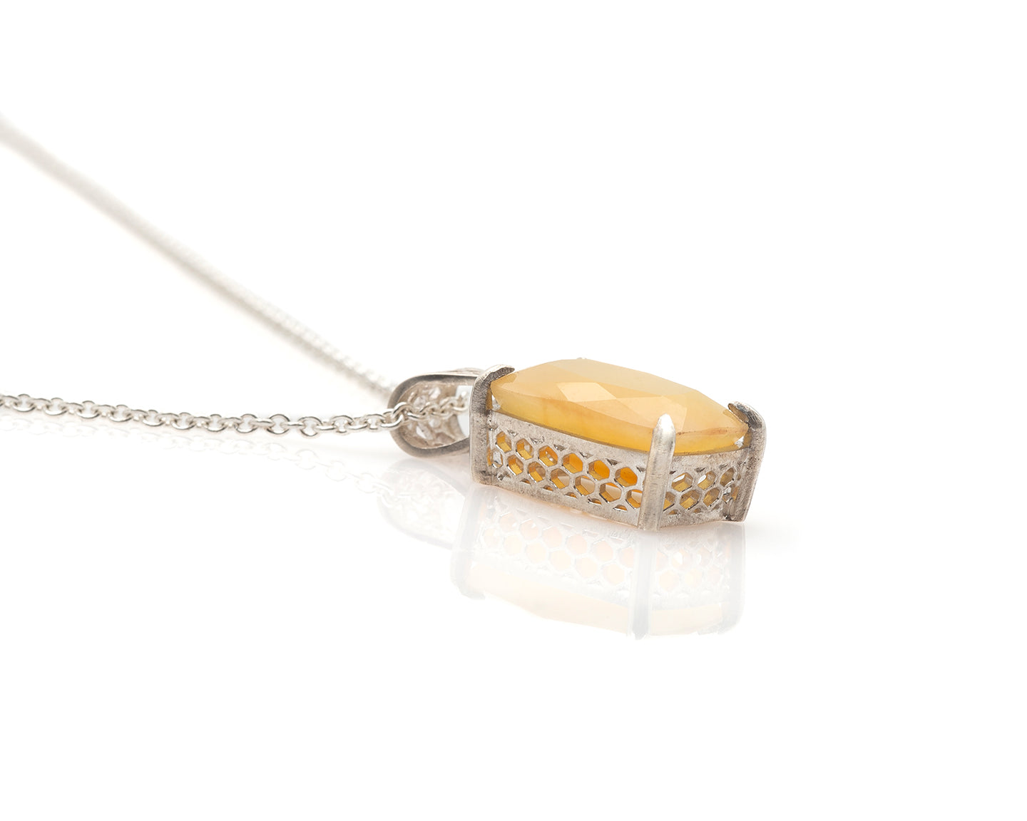 Yellow Opal Honeycomb Necklace