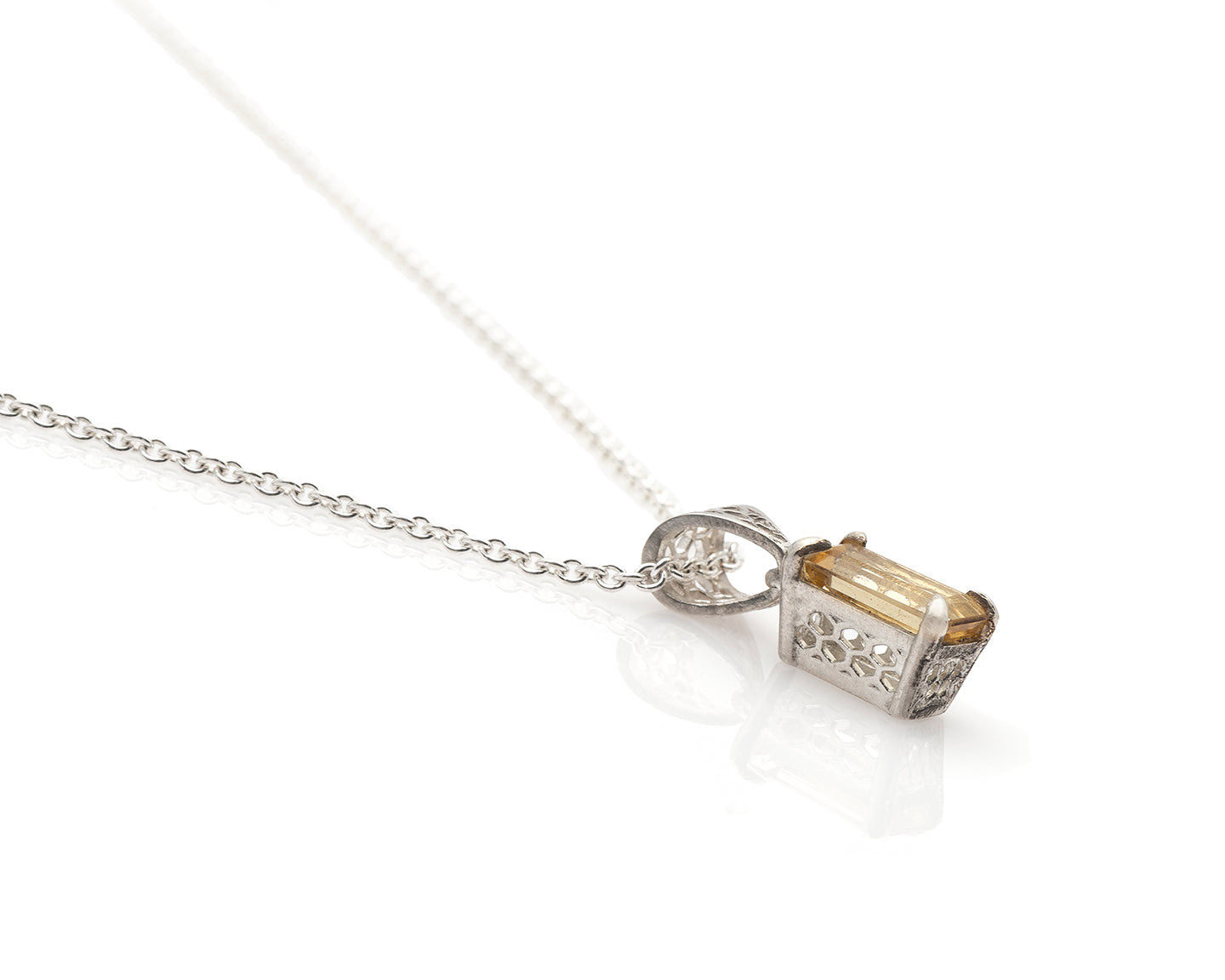 Yellow Scapolite Honeycomb Necklace