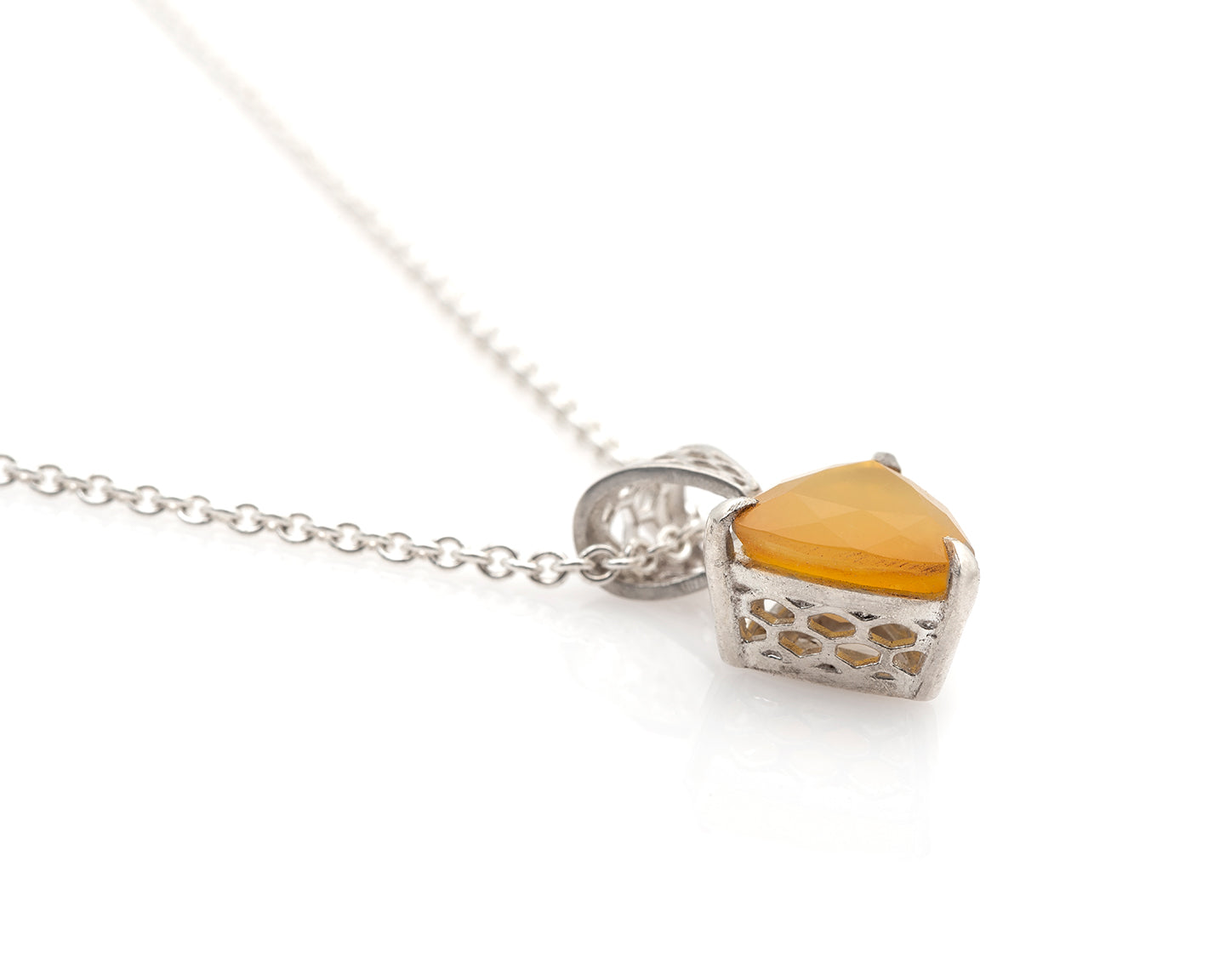 Trillion Yellow Opal Honeycomb Necklace