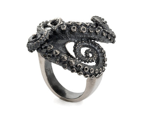 tentacle ring, sculpture, peggy skemp, peggy skemp jewelry, cephalopod, octopus, octopi