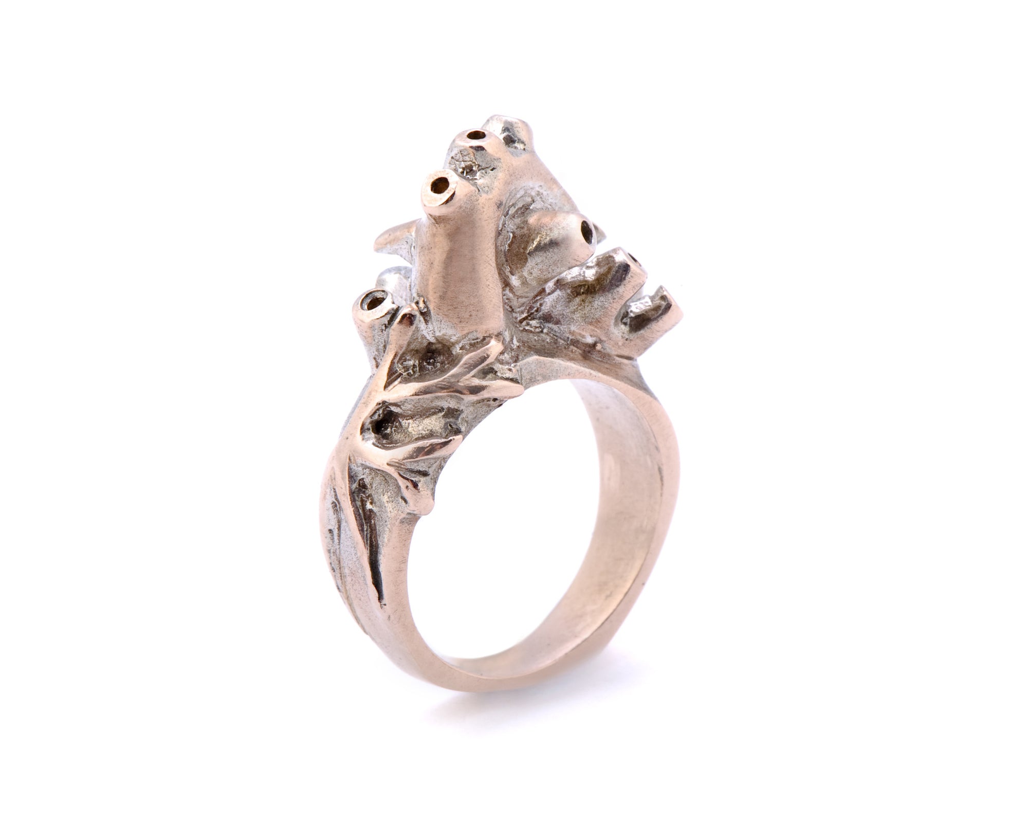 Carnation Pink Silver Vasculature Ring