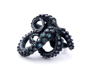 Blue Diamond Tentacle Ring