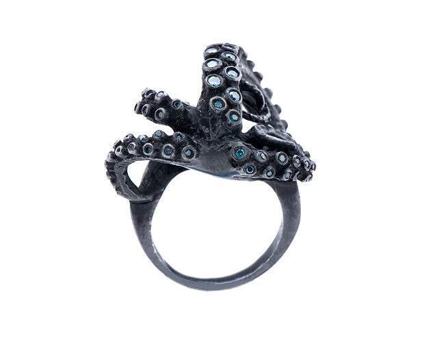 Blue Diamond Tentacle Ring