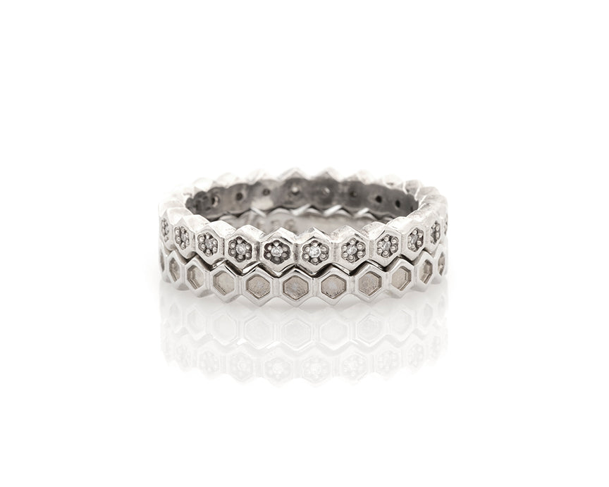 Silver Honeycomb Band