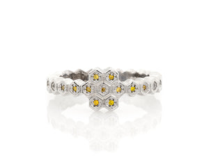 gold ring, 18ky, yellow gold, gold stacking ring, honeycomb, honeycombs, honeys, sweet gift, anniversary ring, promise ring, engagement ring, geometric design, peggy skemp jewelry, silver engagement ring, yellow diamonds, fashion jewelry, jewelry collector, jewelry addict, inexpensive bridal, yellow diamonds