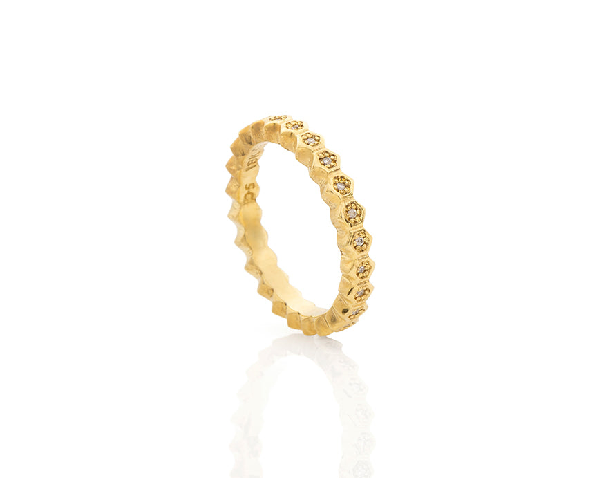 Diamond Honeycomb Eternity Band