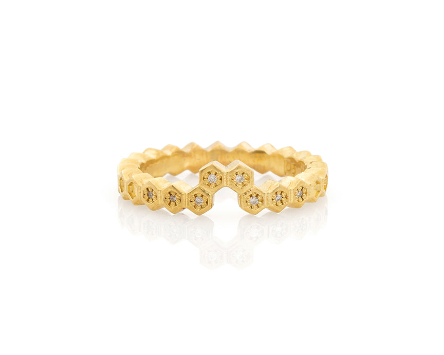 Diamond Honeycomb Wrap Bee Hive Ring