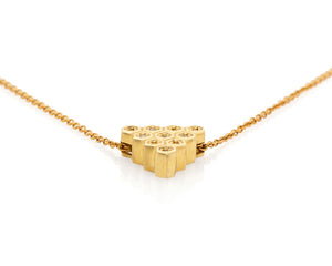 18ky Gold Honeycomb Triangle Necklace