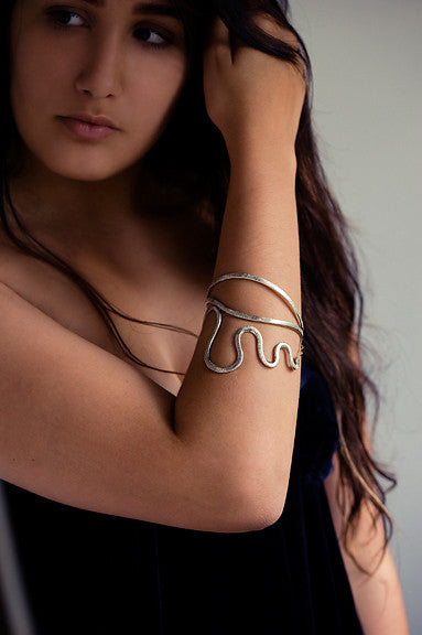 Snake Bracelet with Golden Tongue