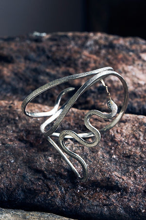 Snake Bracelet with Golden Tongue