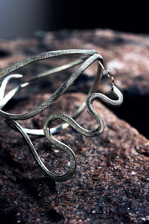 Snake Bracelet with Golden Tongue