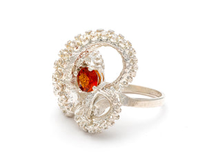 Tentacle Sculpture Ring with Mandarin Garnet