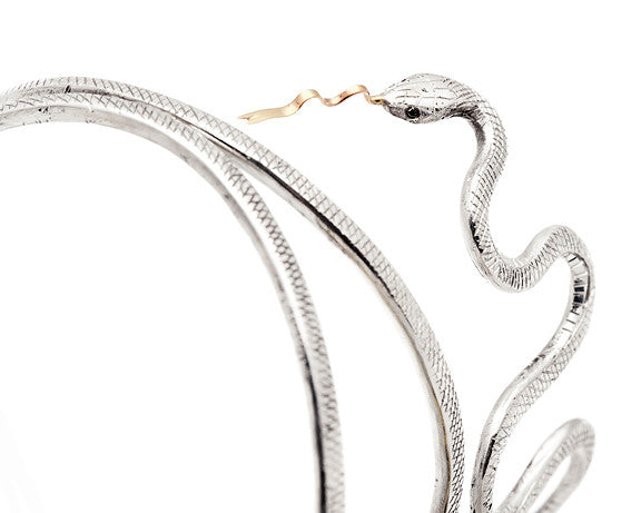 Snake Bracelet with Golden Tongue