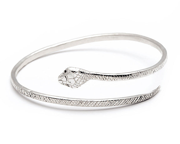 Snake Bracelet with Black Diamond Eyes