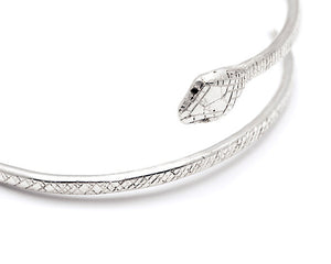 Snake Bracelet with Black Diamond Eyes