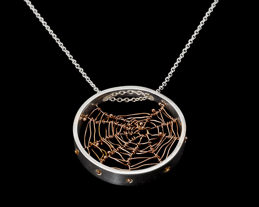 14k Rosegold Orbweaver Web