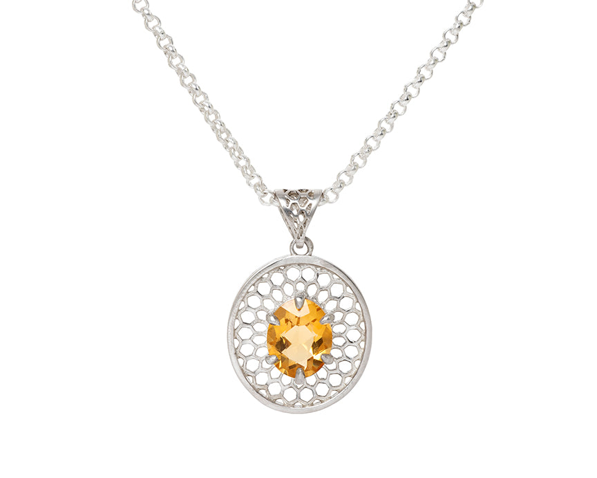 Citrine Honeycomb Medallion