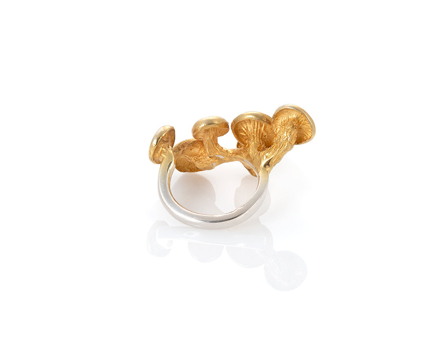 Golden Oyster Sculpture Ring