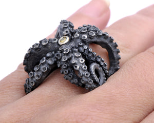 Yellow Garnet Tentacle Ring