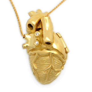 18ky Gold Anatomical Heart Locket