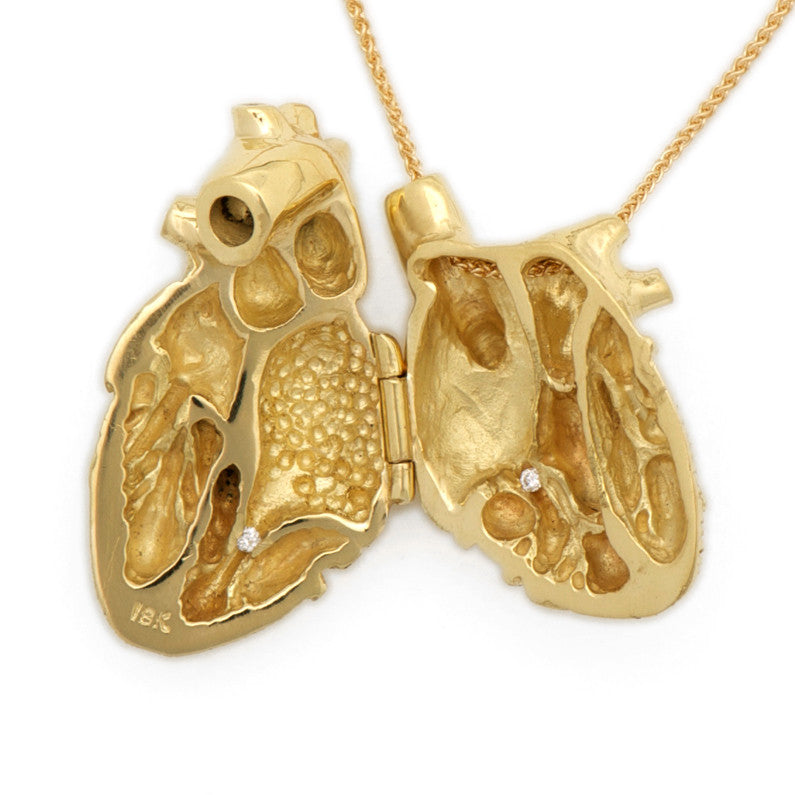 Anatomical heart necklace gold store