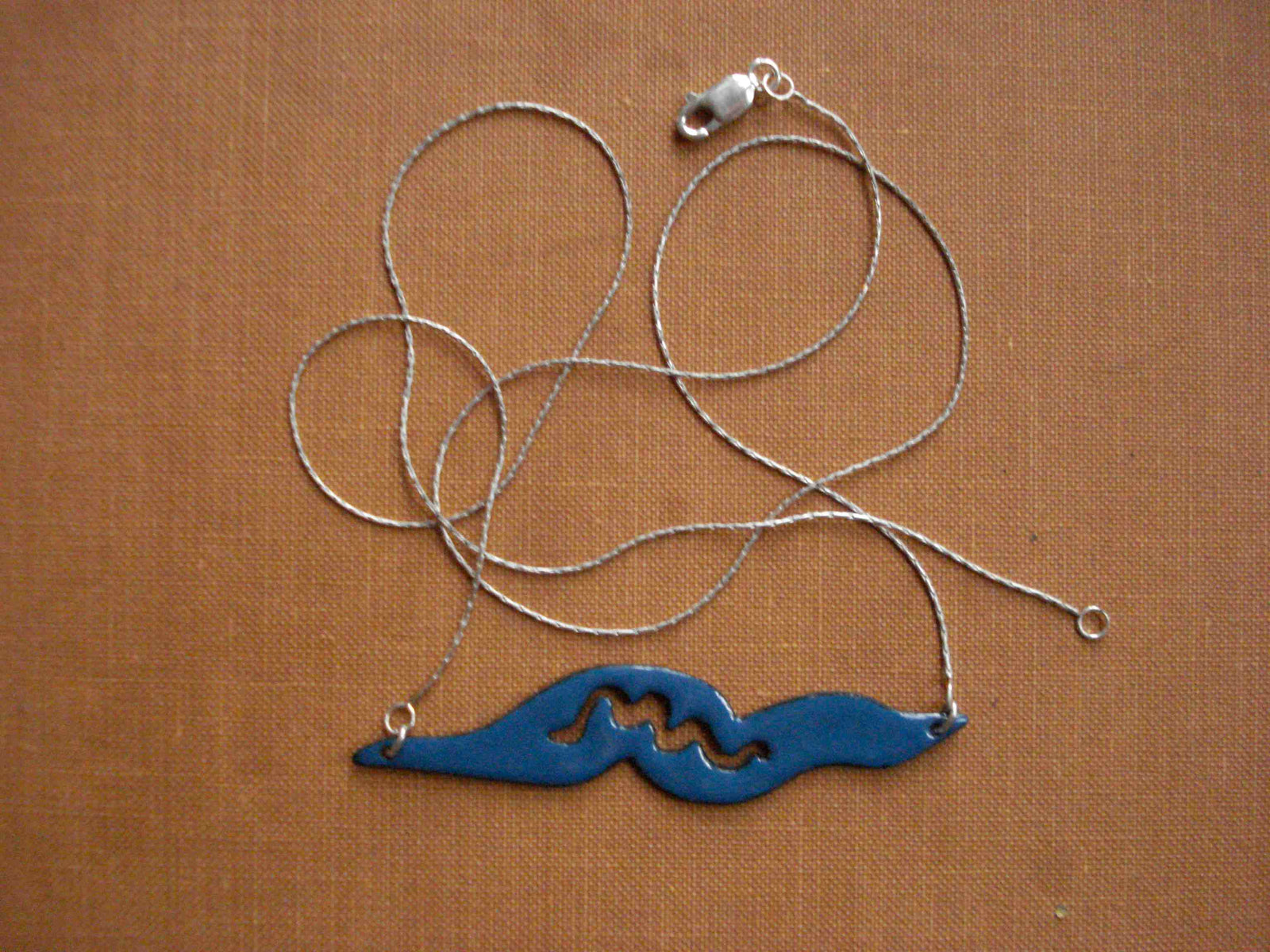 Teal Nematode Silhouette Necklace