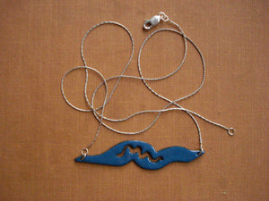 Teal Nematode Silhouette Necklace